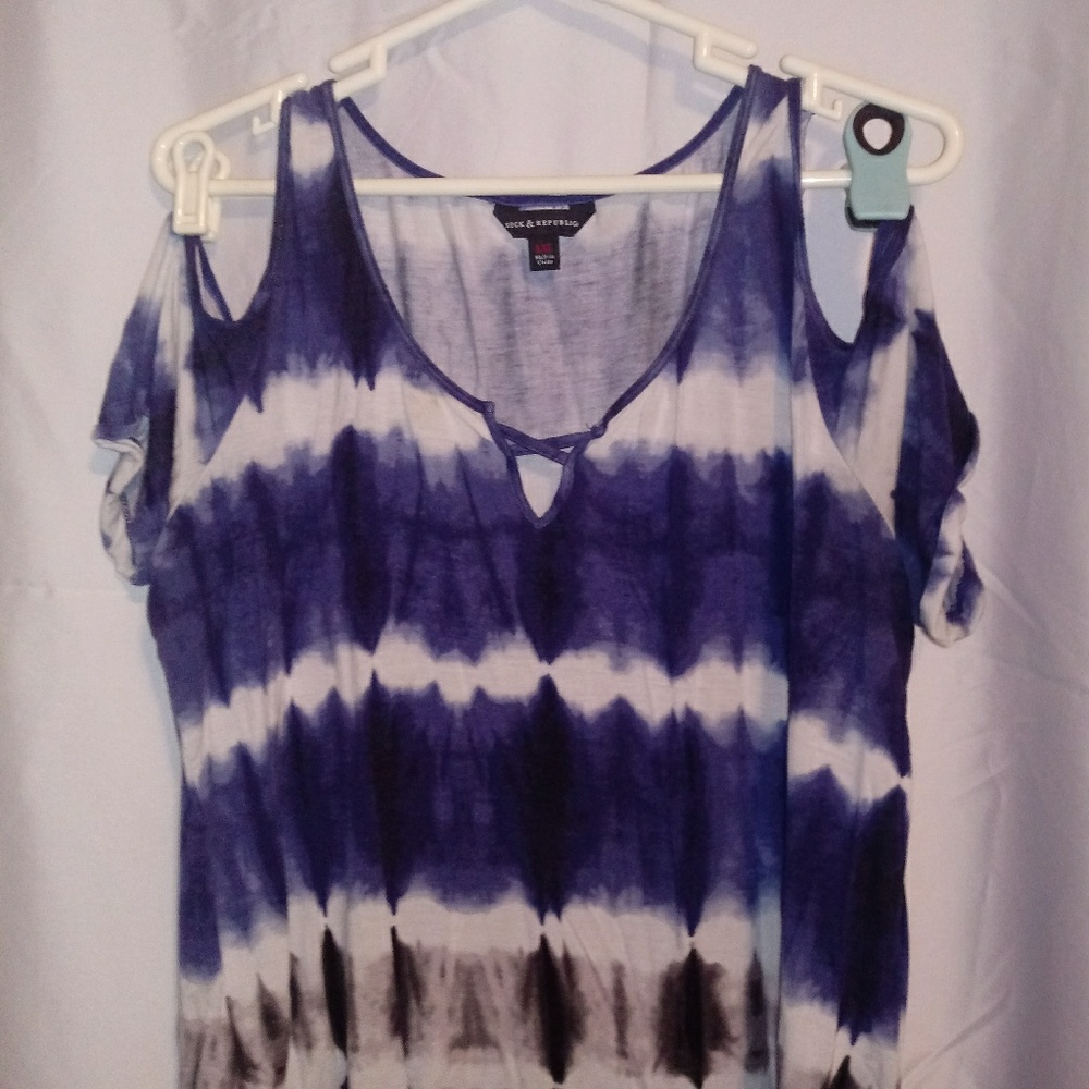 Ladies Cold Shoulder Tye-Dye Tunic XXL